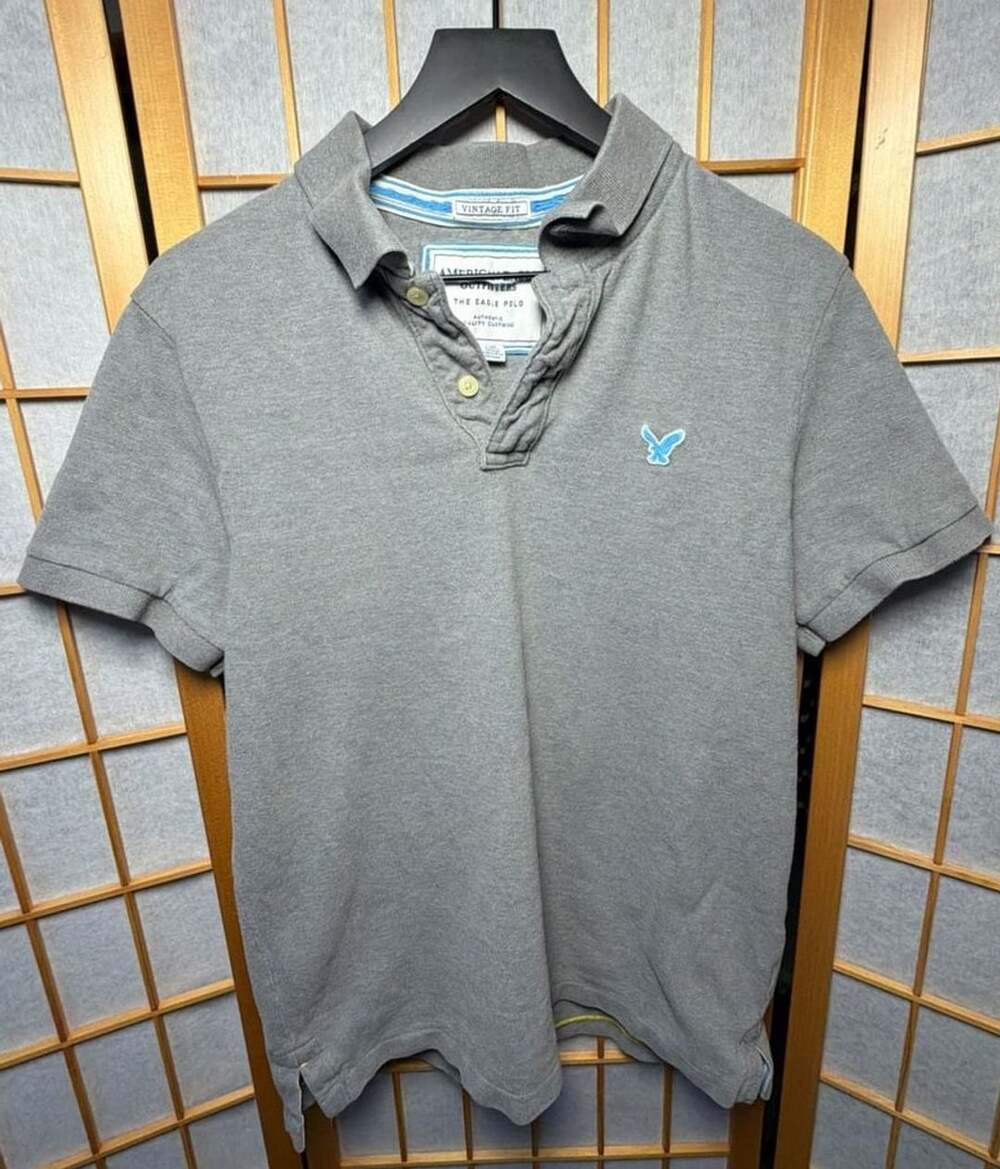 2000’s American Eagle Y2K Eagle Polo Size L Gray Vintage Fit
